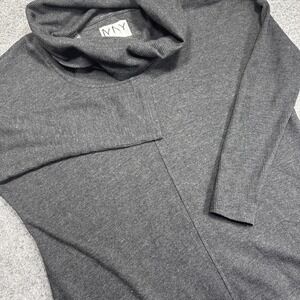 Marc New York Andrew Marc Cowl Neck‎ Sweatshirt Tunic Gray Ribbed Knit Size M